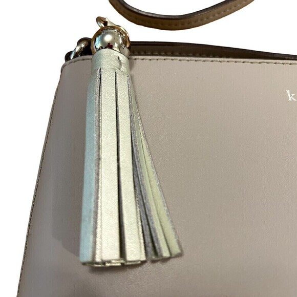 Kate Spade New York Crossbody Bag Ivy Street Amy Smooth Gray Leather - Picture 6 of 12